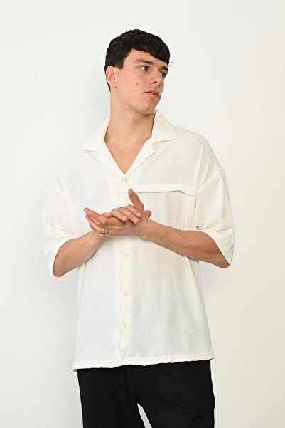 Rocqerx R-3960 Μοντέλο κοντομάνικο πουκάμισο με γιακά και μπροστινή πατιλέτα