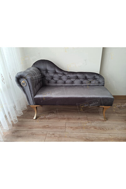 aldagelsin Dekoratif Bihter Koltuk Josefin Puf 130 cm Gold Ayak