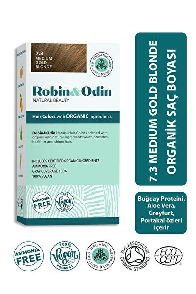 Robin Odin Organik Amonyaksız Parabensiz Meyve Ekstreli Saç Boyası 7.3 Medium...