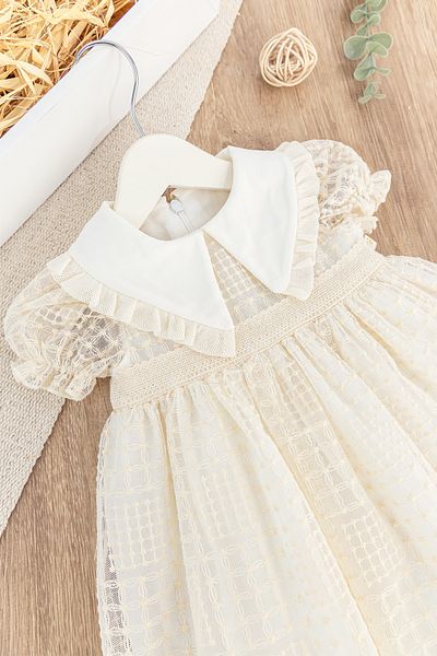 Babymod Embroidered Short Sleeve Summer Baby Girl Tulle Dress