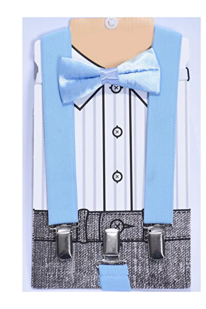 jilly jo Set cu bretele cu papion pentru pantaloni albastru deschis pentru be...