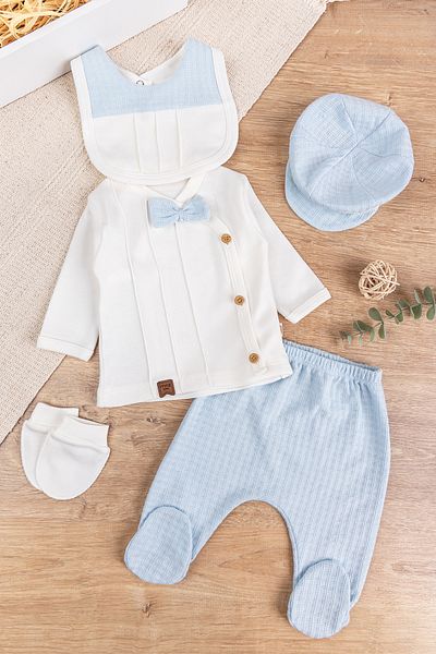 Babymod Bow Tie Cotton 5 Piece Baby Boy Hospital Outlet Baby Set