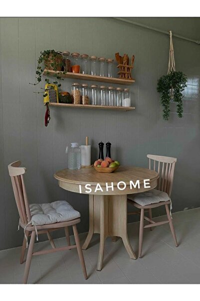 ISAHOME Kırlangıç Yıldız Sandalye Ham Ahşap 4 ADET