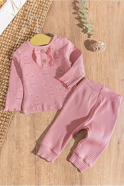 Babymod Rabbit Patterned Frilly 2-Piece Baby Girl Set