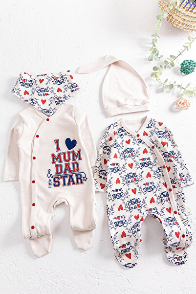 Babymod I Love Mum & Dad Printed 2-Piece Baby Rompers Set