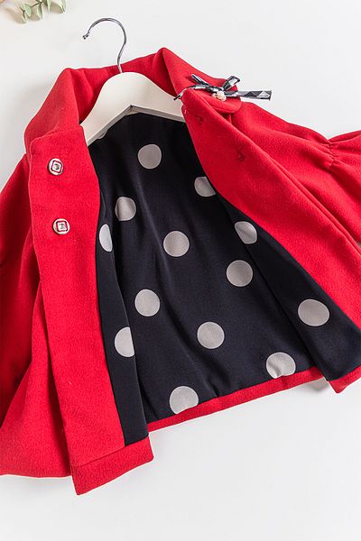 Babymod Baby Girl Coat with Balloon Sleeves and Collar