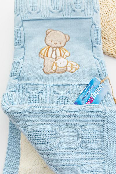 Babymod Teddy Bear Figured Knitwear Baby Blanket