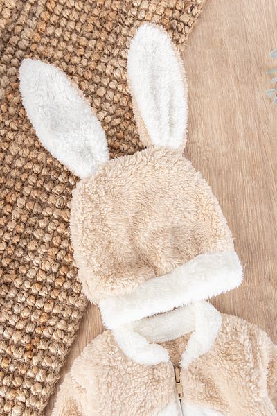 Babymod Lamb Welsoft Baby Girl/Boy Winter Jumpsuit with Rabbit Hat