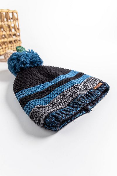 Babymod Beretă pentru băiat 9-15 ani cu pompon în dungi