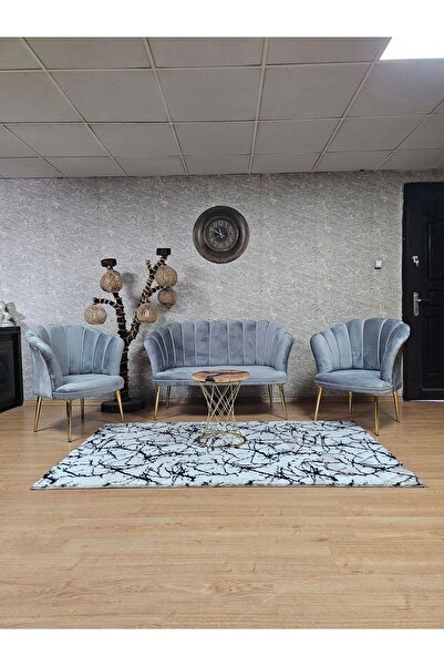 ZAFİR Papatya Çay Seti Koltuk Takımı Gold Sivriltme Ayak, Balkon, Salon, Ofis...