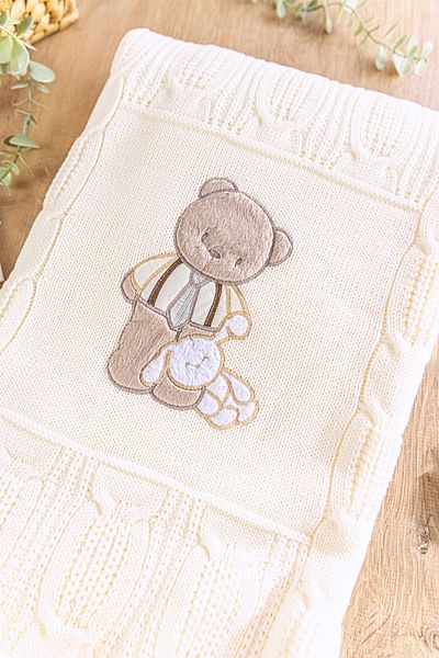 Babymod Teddy Bear Figured Knitwear Baby Blanket