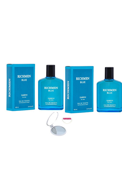 Gabrini Richmen Blue Edt 100 ml Erkek Parfüm 2 adet + kozmiss Ayna