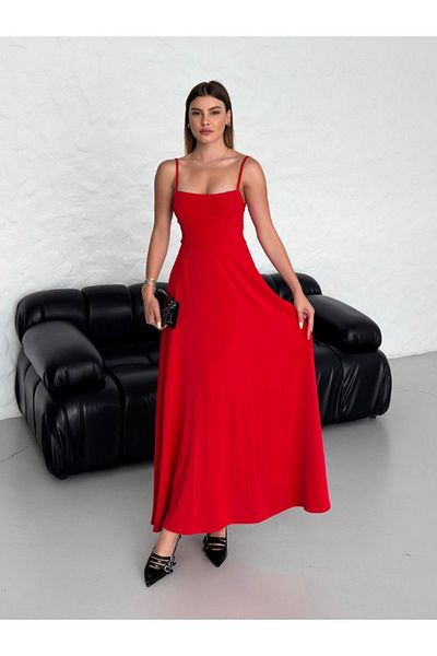 lovebox فستان سهرة نسائي طويل الطول أنيق - حزام رفيع قابل للتعديل وخصر مطاطي - 003