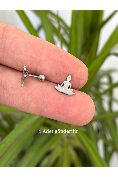 Karınca Piercing Yoga Namaste Shanti - Ear Piercing and Conch Helix Flat Cartilage Earrings Surgical