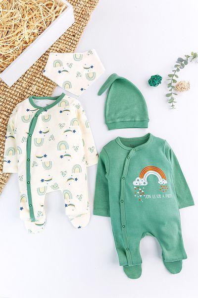 Babymod Rainbow Themed 2-Piece Long Sleeve Baby Girl/Boy Jumpsuit Set