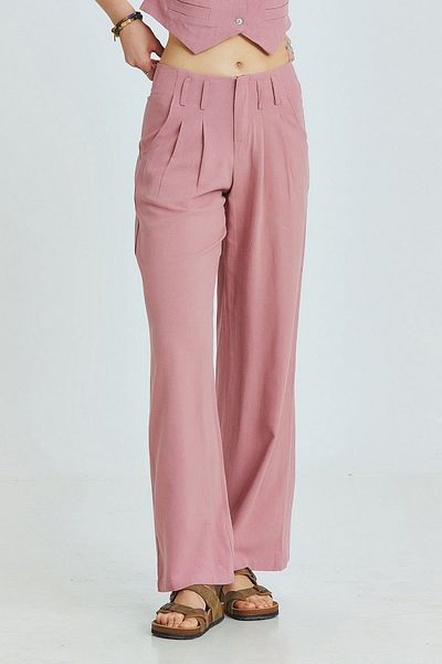 Clandestino Dusty Rose Pleated Bohemian Trousers