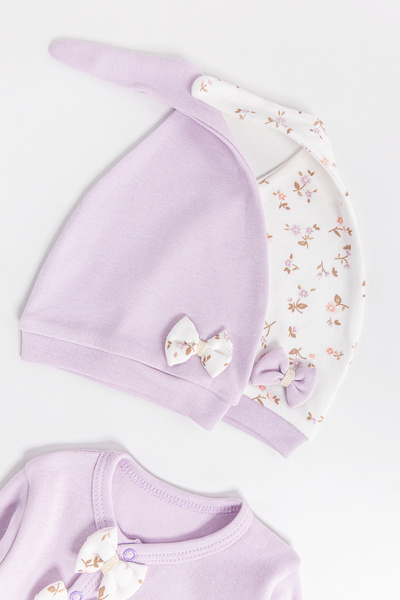 Babymod Floral Patterned 2-Piece Long Sleeve Baby Girl Jumpsuit Set