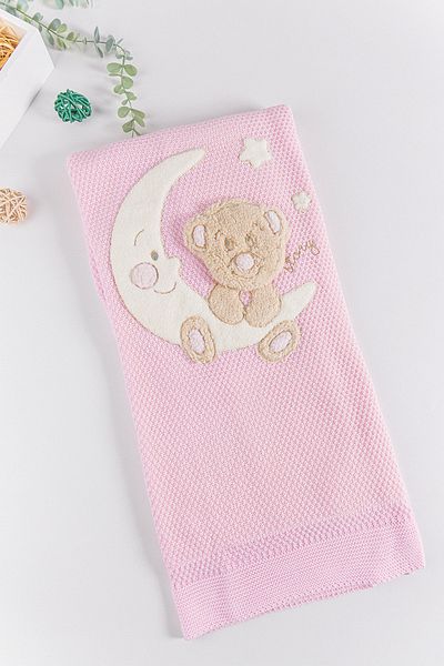 Babymod Girl/Boy Welsoft Lined Baby Blanket with Teddy Bear Figure