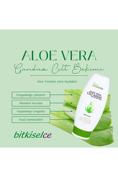 bitkiselce كريم الألوفيرا للبشرة - مقاس أنيق ومريح