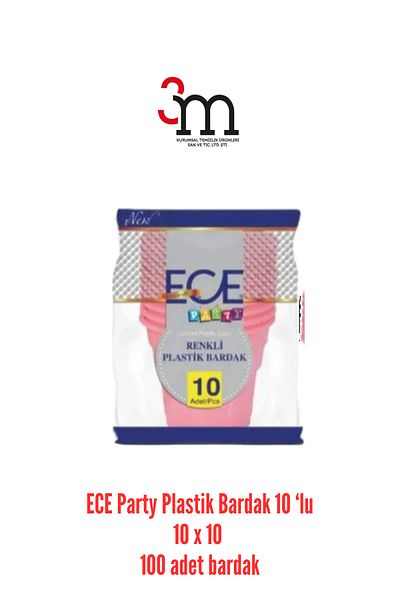 Ece Party Colorful 10-Piece Plastic Cup 180Cc - Pack of 10