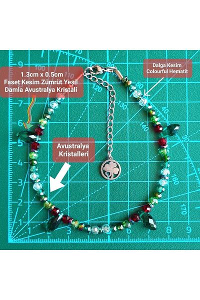 Singincraft Emerald Green Australian Crystal Anklet (Handmade Design Products)