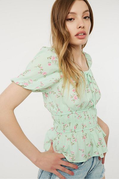 Ardene Puff Sleeve Milkmaid Top