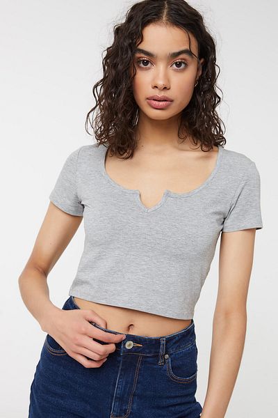 Ardene Basic Notch-Collar Boxy Tee