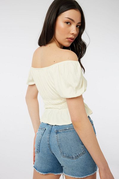 Ardene Peasant Top with Smocked Waist