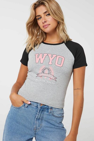 Ardene Graphic Cropped Raglan Tee