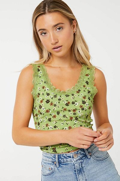Ardene Lace-Trim Super Soft Tank