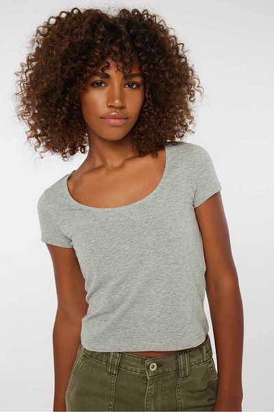 Ardene Basic Scoop Neck Crop Tee