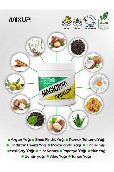 Mixup 250 Ml Magic Body Butter - Skin Care Oil Containing 12 Oils