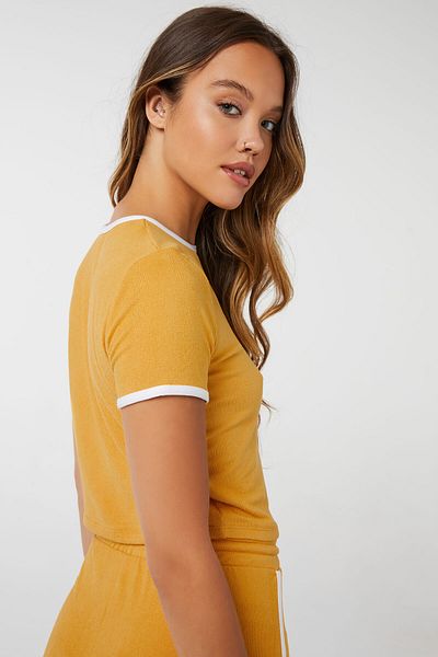 Ardene Deluxe Cropped Ringer Tee