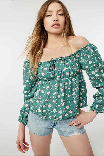 Ardene Floral Peplum Peasant Top