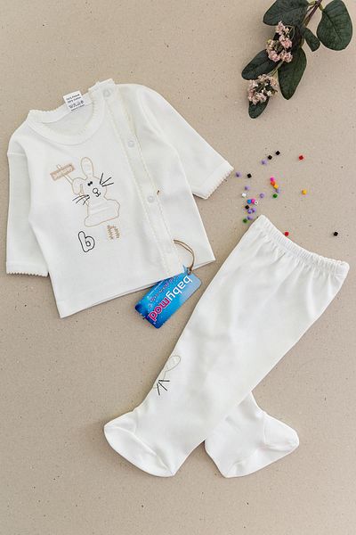 Babymod Double Baby Set with Rabbit Figure with Front Snaps