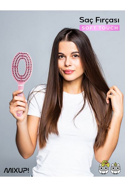 Mixup Elips Soft Touch Hair Brush Pink