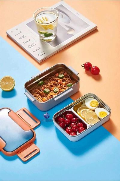 Vagon Orange Double Layer Stainless Steel Dinner - 1200ml Lunch Box