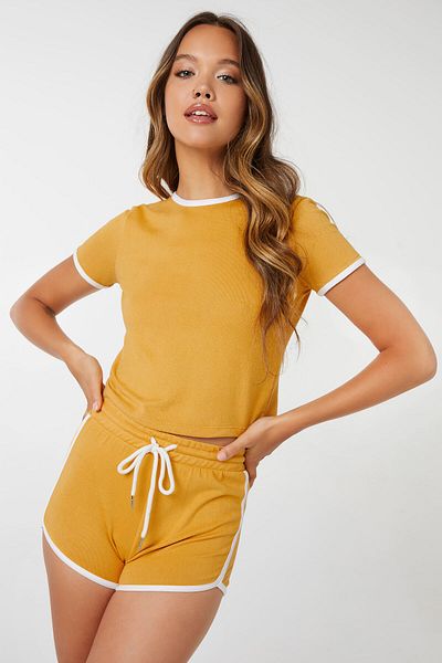 Ardene Deluxe Cropped Ringer Tee
