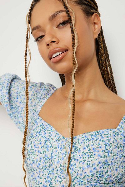 Ardene Puff Sleeve Pleated Blouse