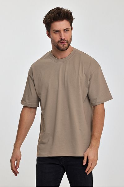 COMBİNE MİCHAİL Tricou pentru bărbați oversize din țesătură groasă - decolteu