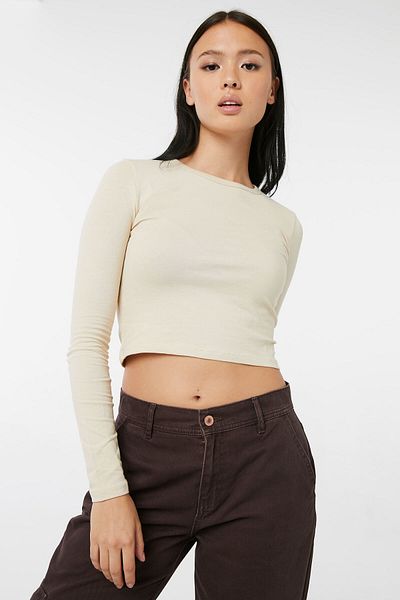 Ardene Basic Long Sleeve Cropped Tee