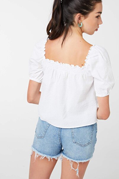 Ardene Cotton Short-Sleeve Peasant Top