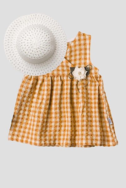 Chicsy Baby Pötikare Desenli Gül Detaylı Esnek Kız Bebek Elbisesi