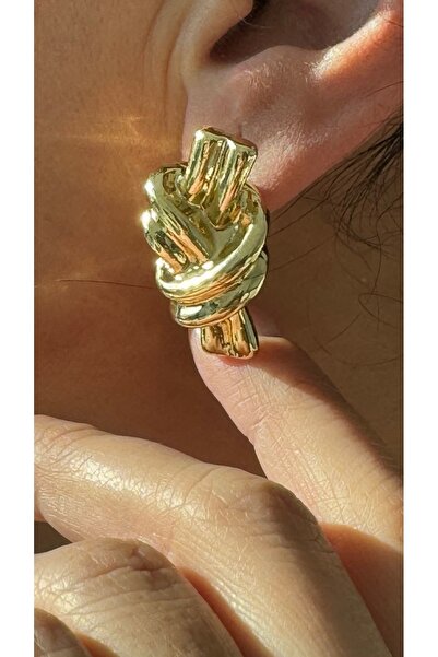 Vi store Çelik Çizgili Düğüm Küpe