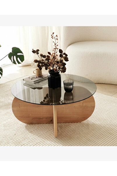 Genel Markalar BUBLE CAM SEHPA / SAFİR MEŞE & FÜME CAM/ ORTA SEHPA