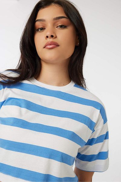 Ardene Crop Boxy Striped Tee