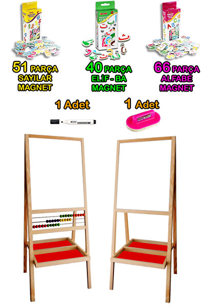 PinkToys Gerçek Metal Yüzey Çift Tarafı Beyaz Manyetik Yazı Tahtası