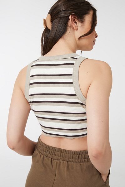 Ardene Ultra-Cropped Striped Tank Top