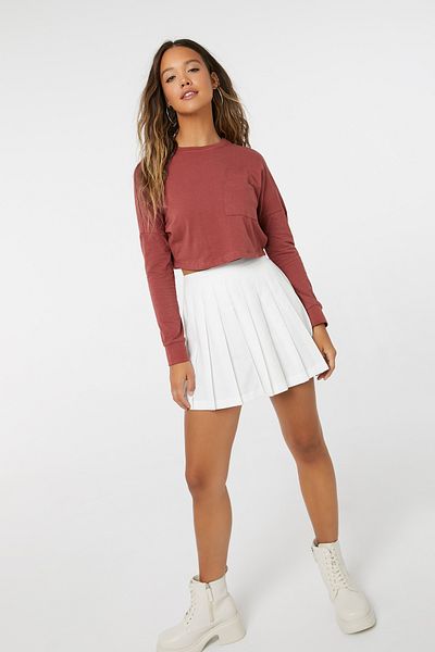 Ardene Basic Ultra Crop Boxy Tee with Pocket