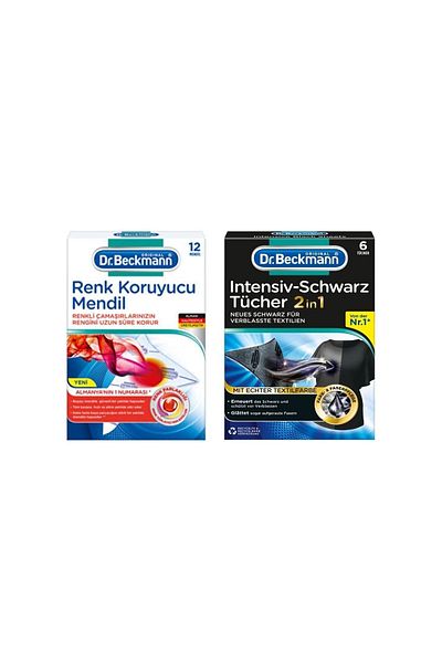 Dr.Beckmann Color Protective Wipes 12 Pieces + Color Renewing and Protective Wipes for Black Set of 6